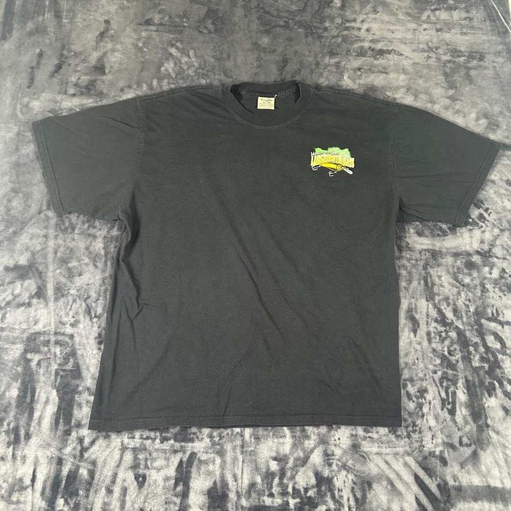 Wright's T-Shirt Mens XL Black Master Angler Largemouth Bass Fishing Graphic Tee